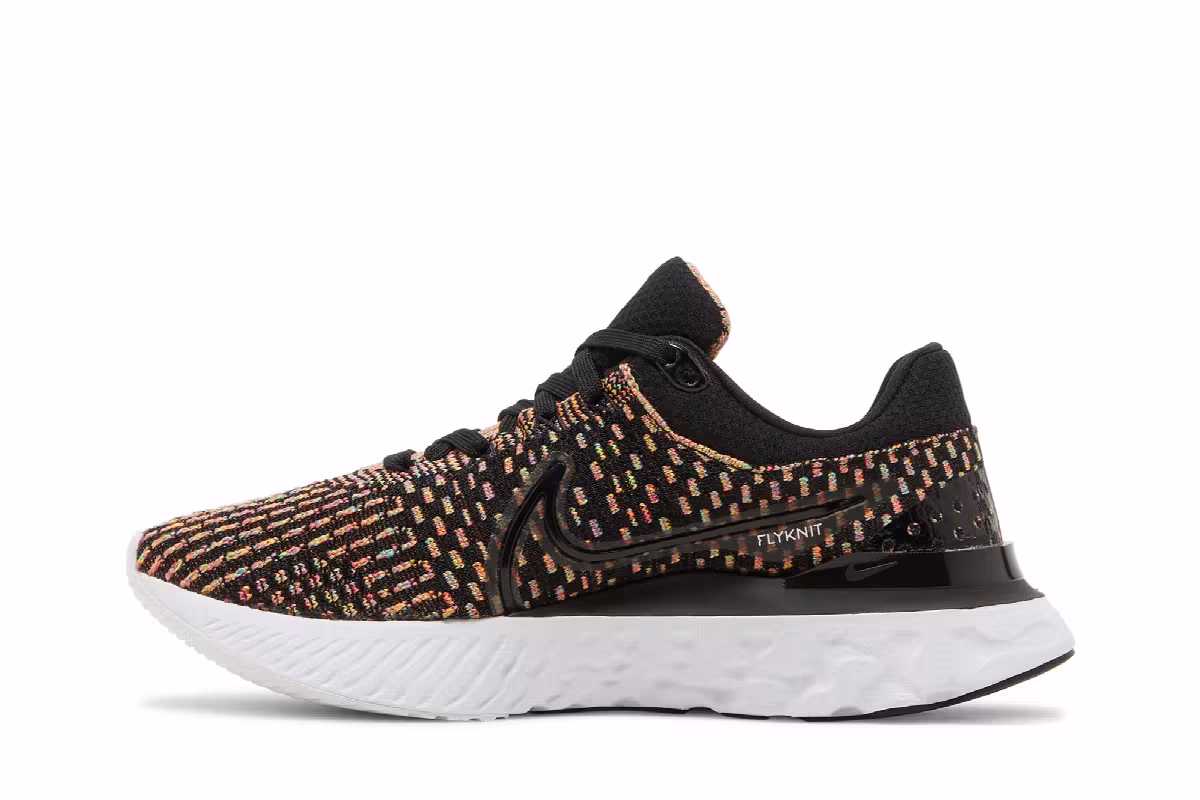 Nike Women's React Infinity Run Flyknit 3 Black Multi, view 4
