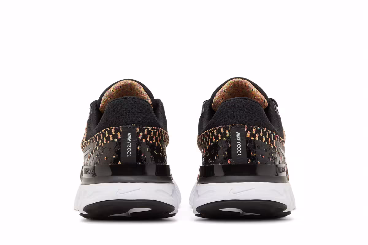 Nike Women's React Infinity Run Flyknit 3 Black Multi, view 7