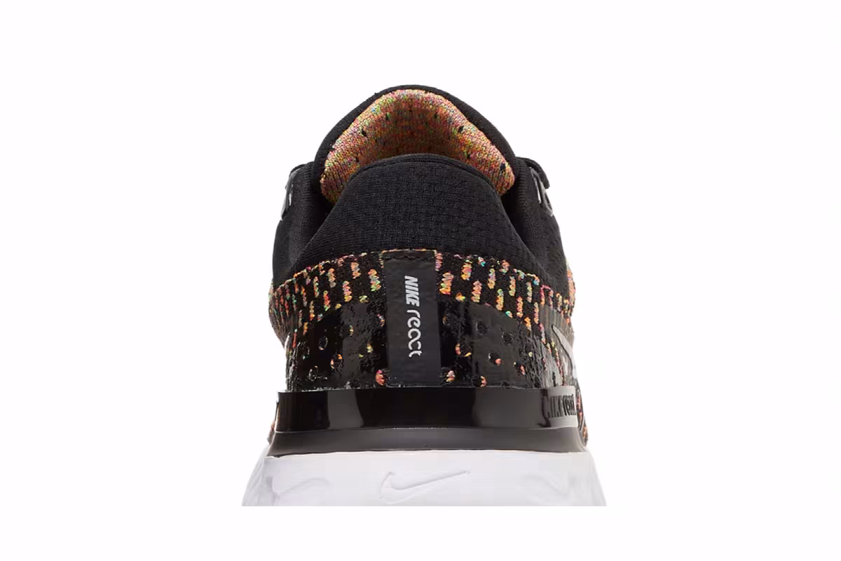 Nike Women's React Infinity Run Flyknit 3 Black Multi, view 8