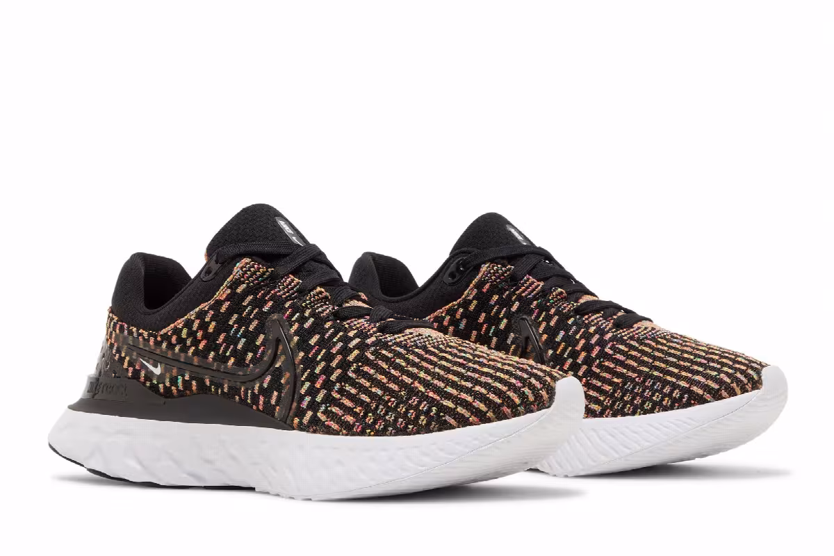 Nike Women's React Infinity Run Flyknit 3 Black Multi, view 9
