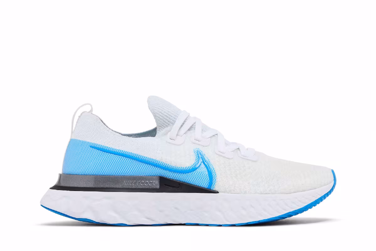 Nike React Infinity Run Flyknit White Photo Blue, view 2
