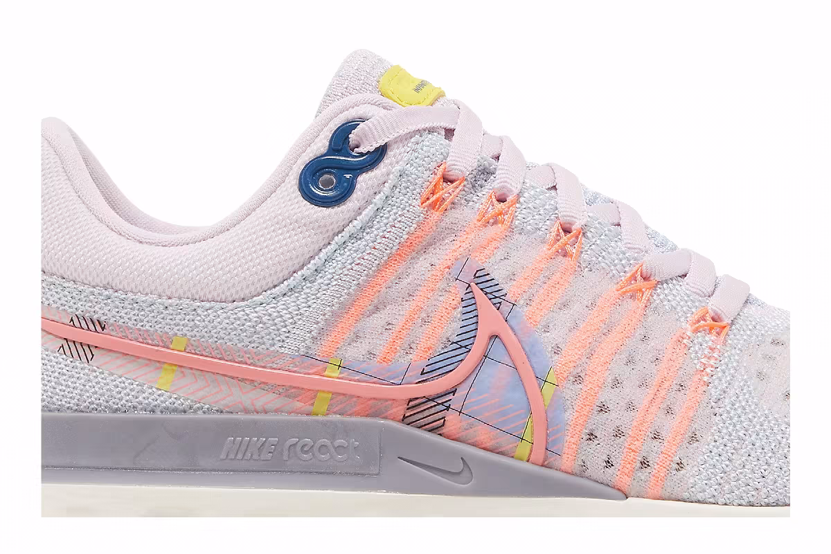 Nike Women's React Infinity Run Flyknit 2 Premium Pink Foam Blue Tint, view 3