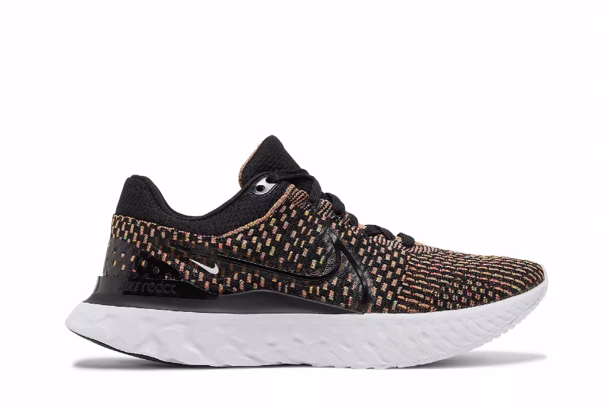 Nike React Infinity Run Flyknit 3 Black Multi, view 2