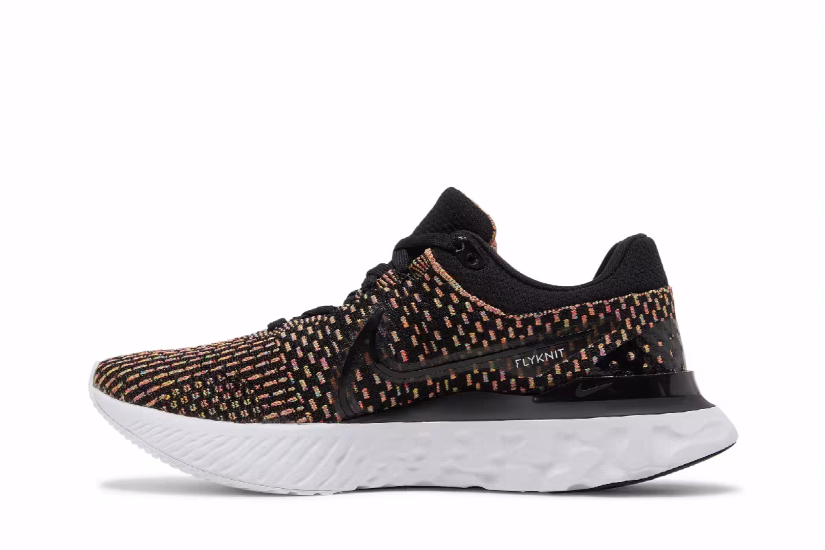 Nike React Infinity Run Flyknit 3 Black Multi, view 4