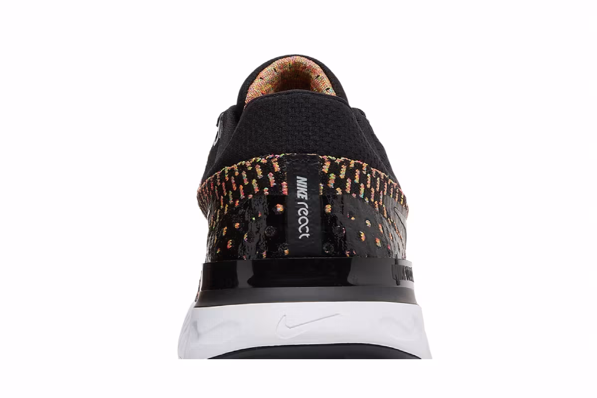 Nike React Infinity Run Flyknit 3 Black Multi, view 8