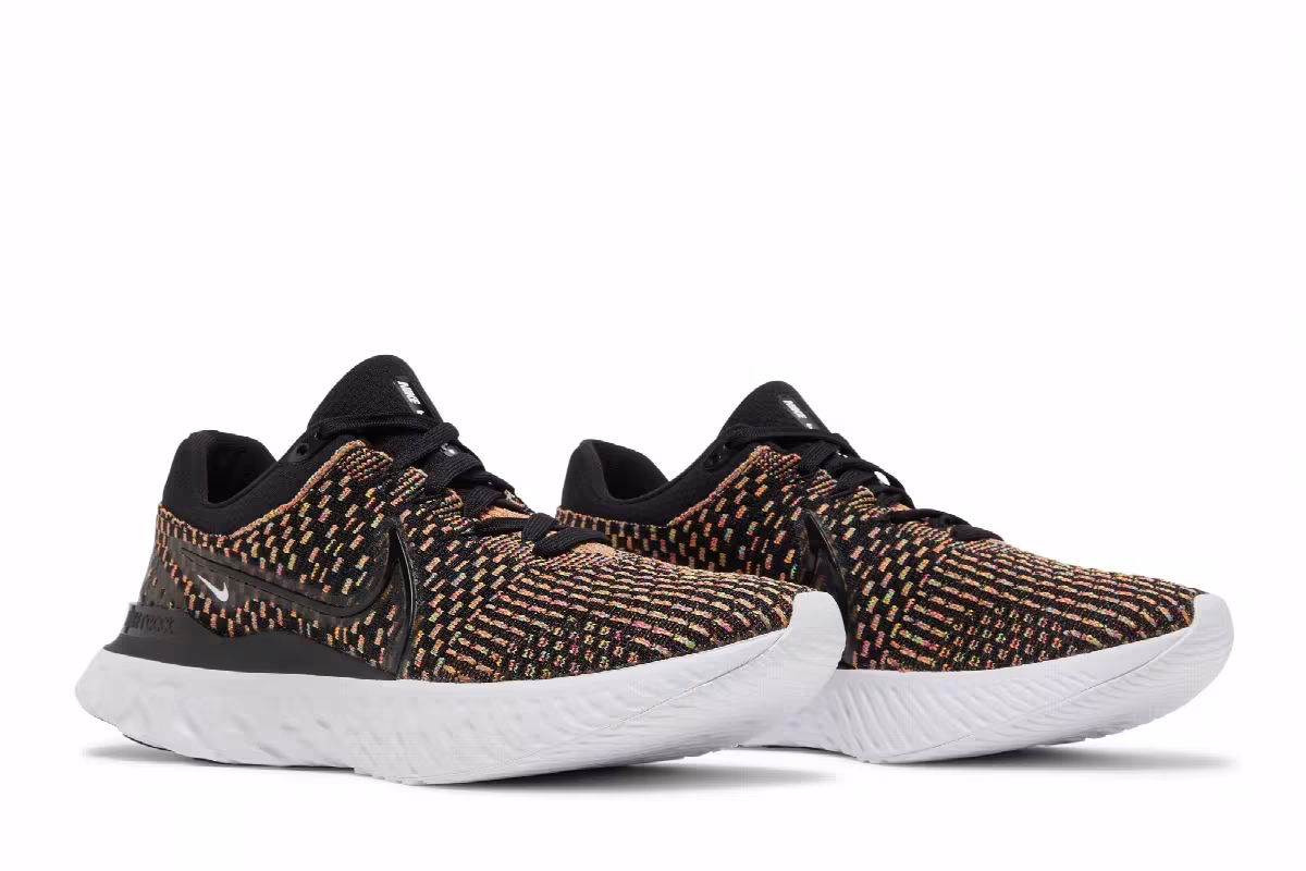 Nike React Infinity Run Flyknit 3 Black Multi, view 9