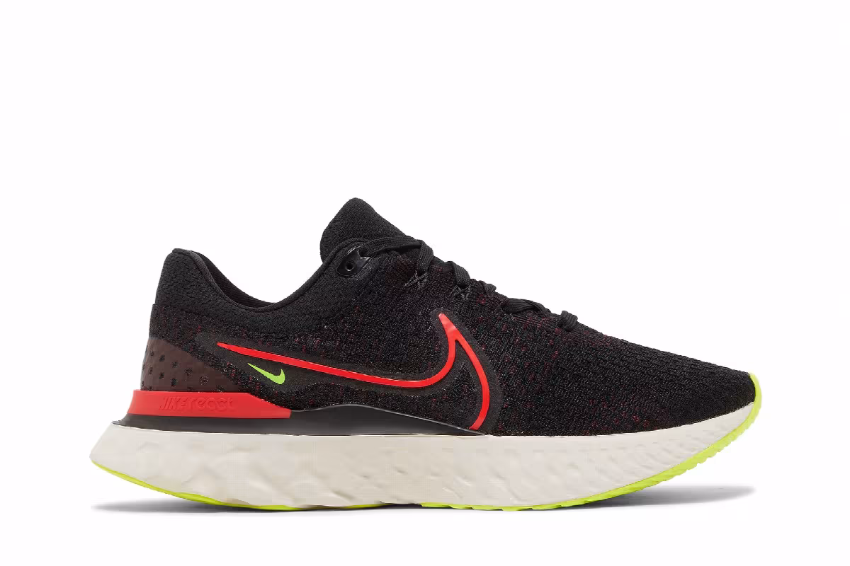 Nike React Infinity Run Flyknit 3 Black Siren Red, view 2