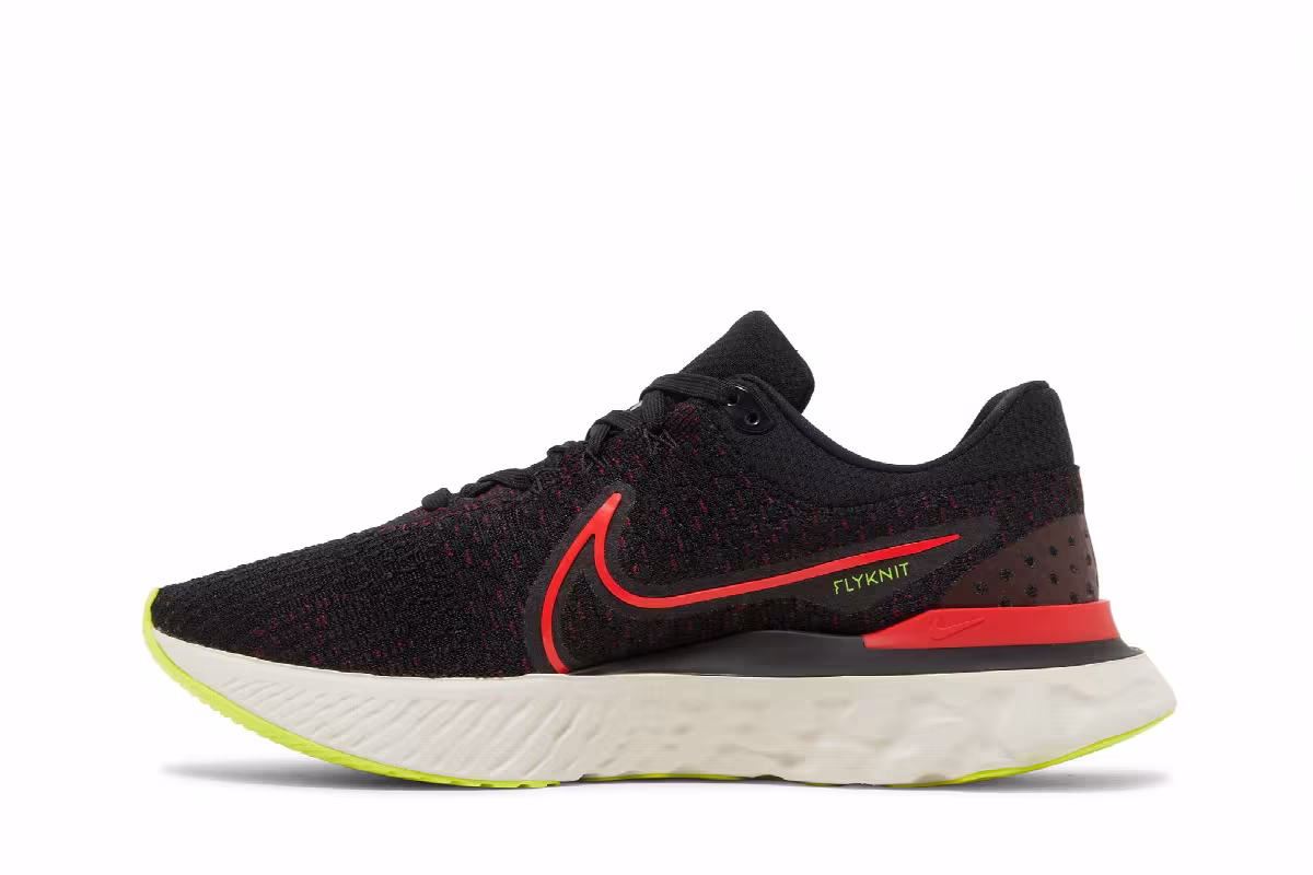 Nike React Infinity Run Flyknit 3 Black Siren Red, view 4