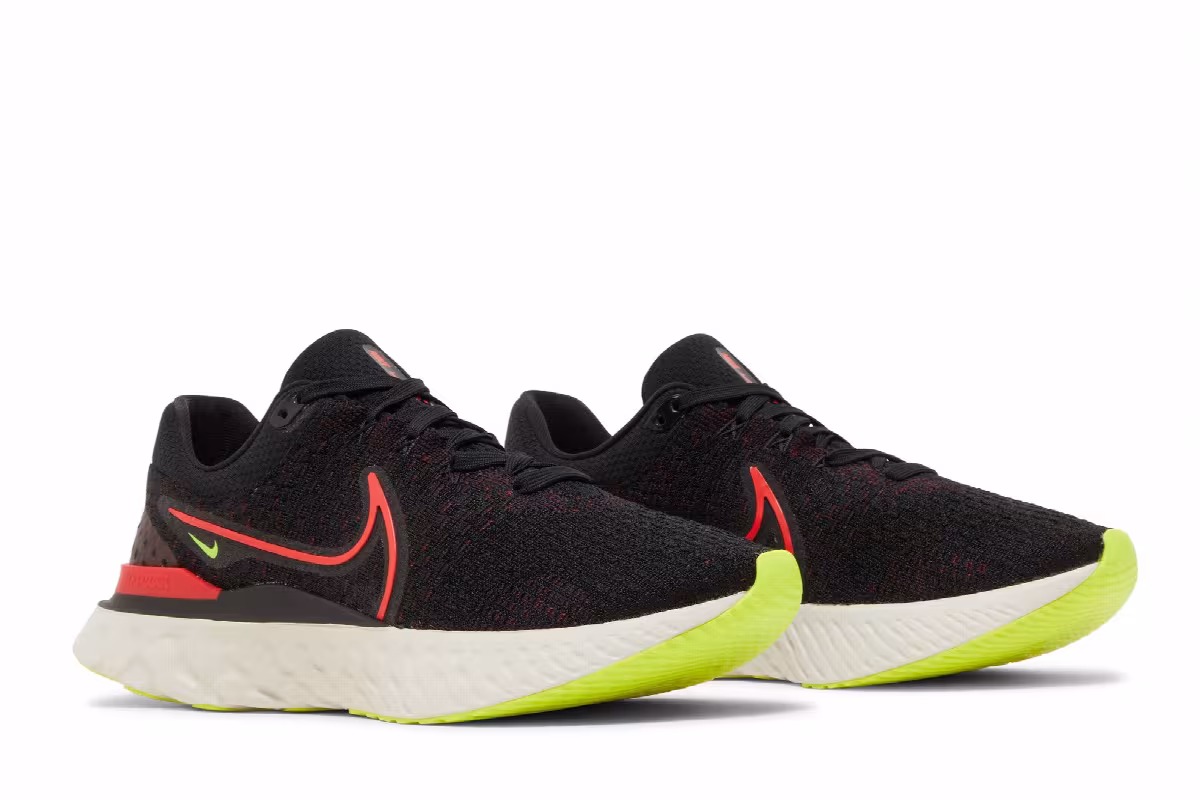 Nike React Infinity Run Flyknit 3 Black Siren Red, view 9