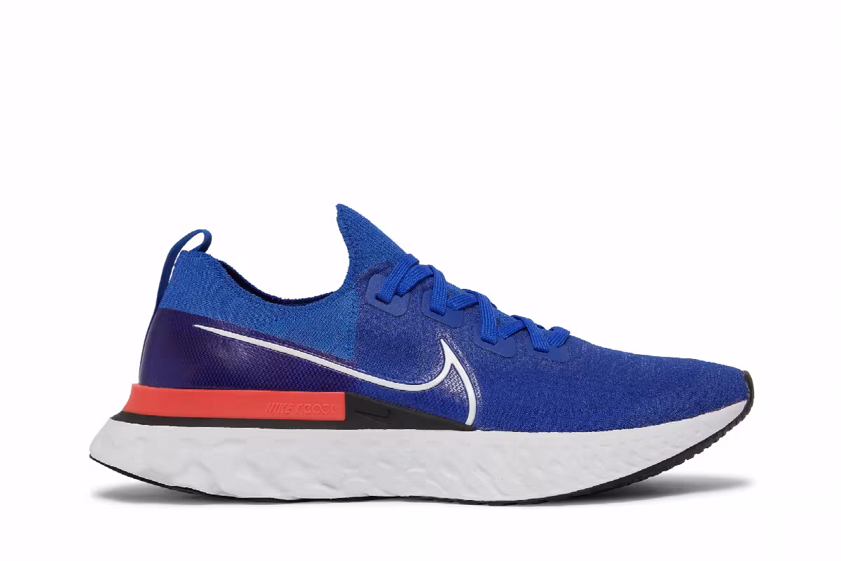 Nike React Infinity Run Flyknit Racer Blue Crimson, view 2