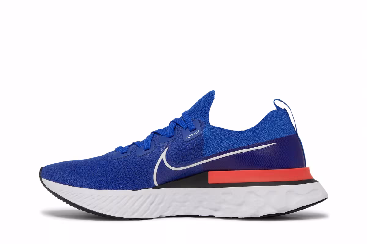 Nike React Infinity Run Flyknit Racer Blue Crimson, view 4