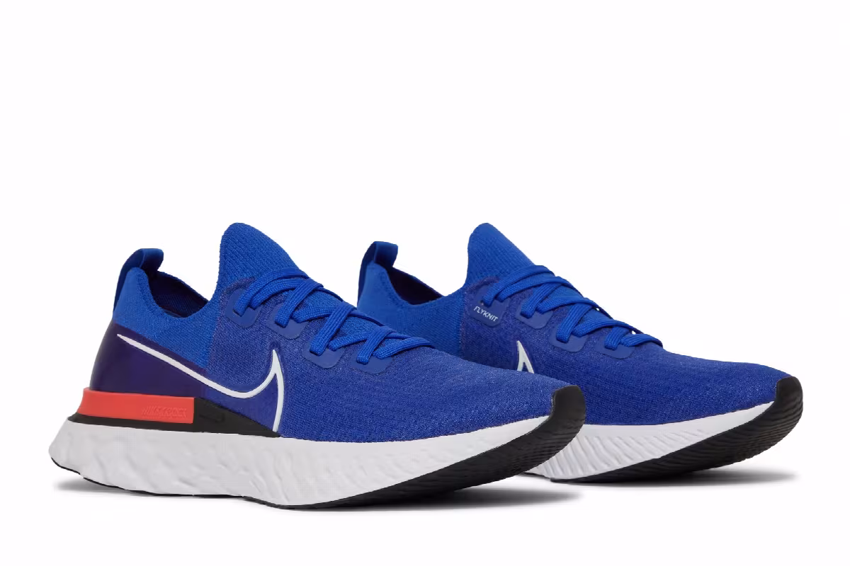 Nike React Infinity Run Flyknit Racer Blue Crimson, view 9