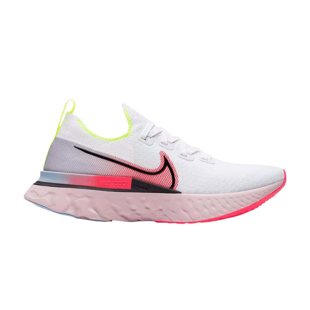 Nike Women's React Infinity Run Flyknit White Laser Crimson
