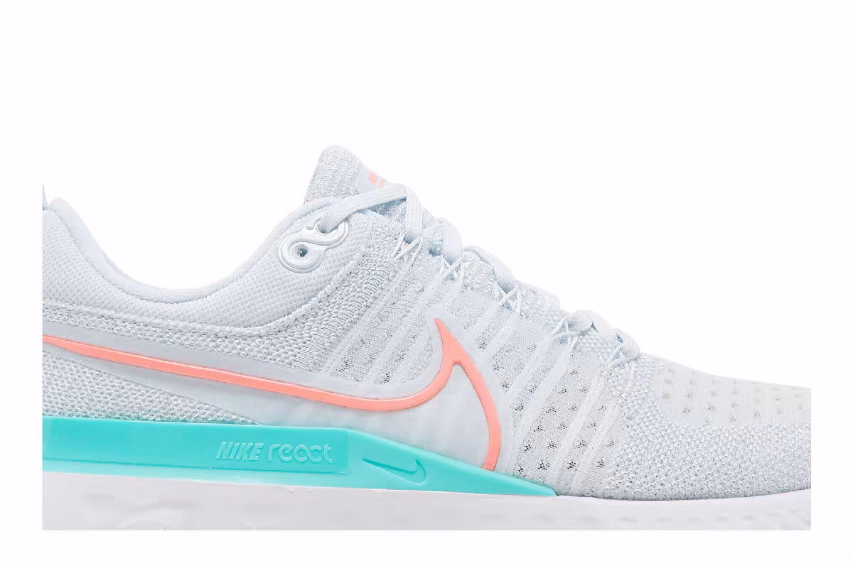 Nike Women's React Infinity Run Flyknit 2 Blue Tint Lava Glow, view 3