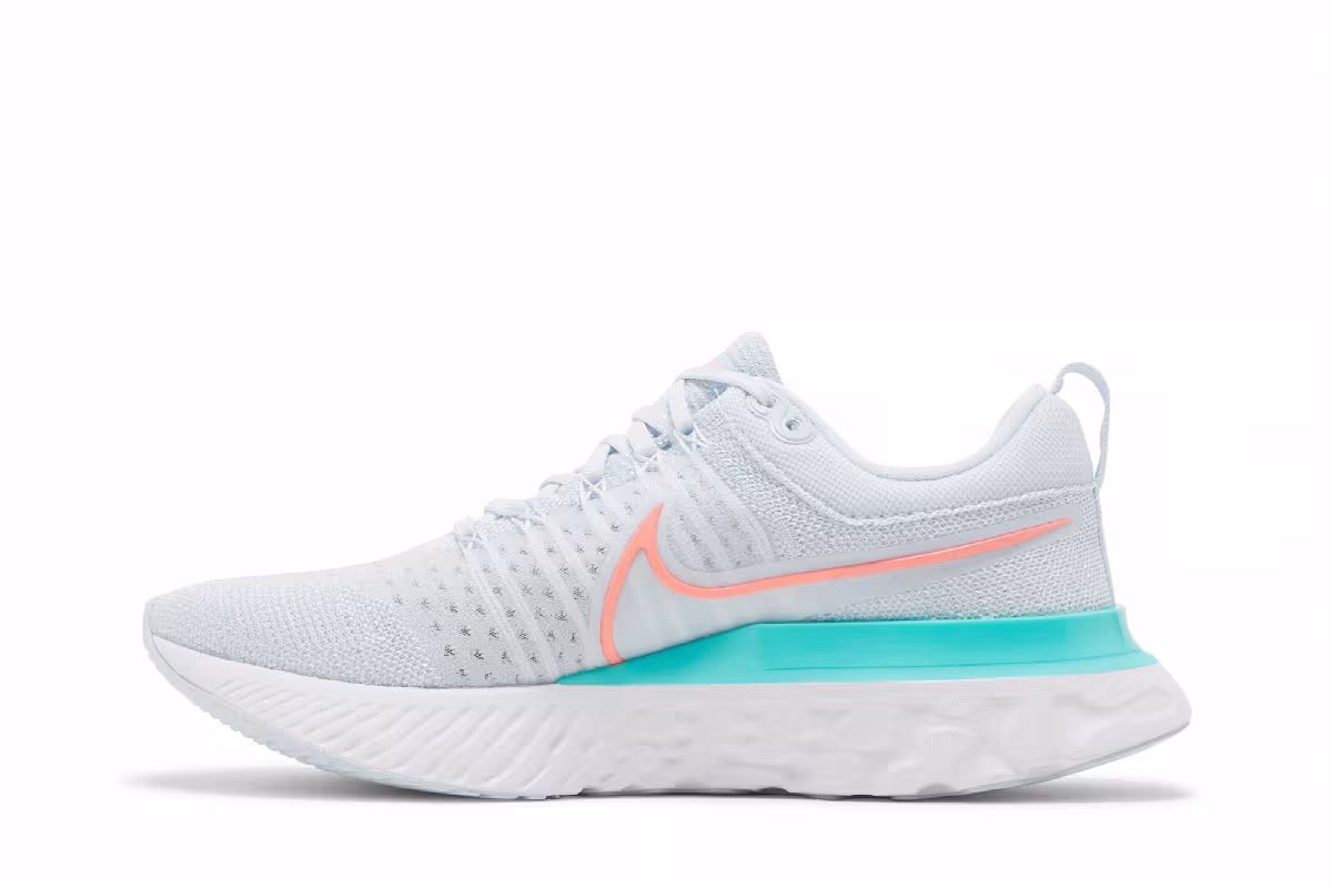 Nike Women's React Infinity Run Flyknit 2 Blue Tint Lava Glow, view 4