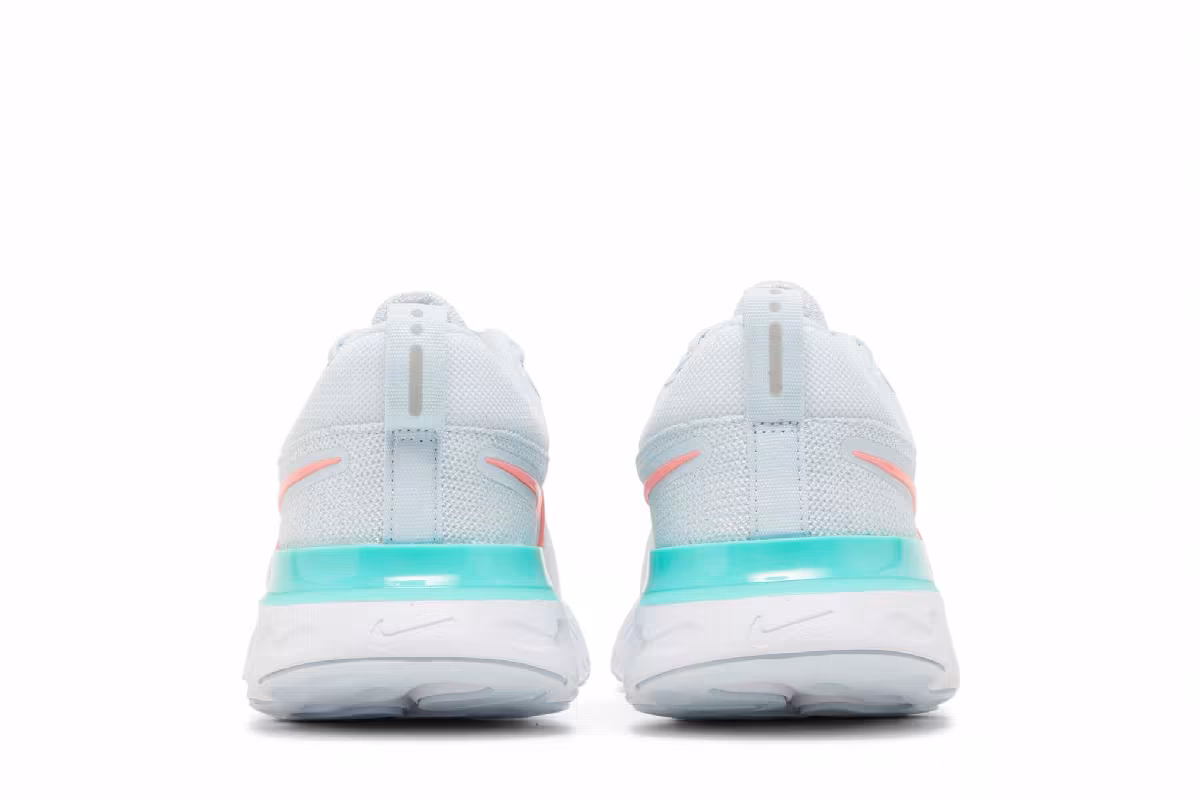 Nike Women's React Infinity Run Flyknit 2 Blue Tint Lava Glow, view 7