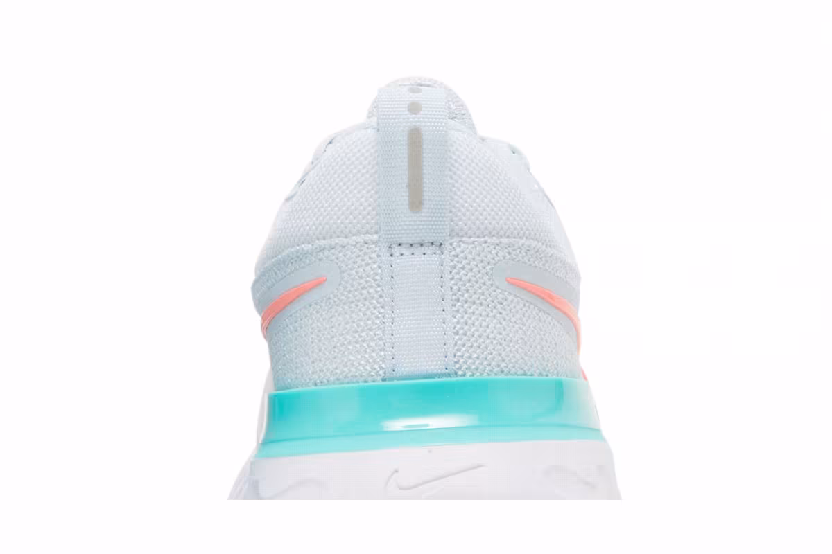 Nike Women's React Infinity Run Flyknit 2 Blue Tint Lava Glow, view 8