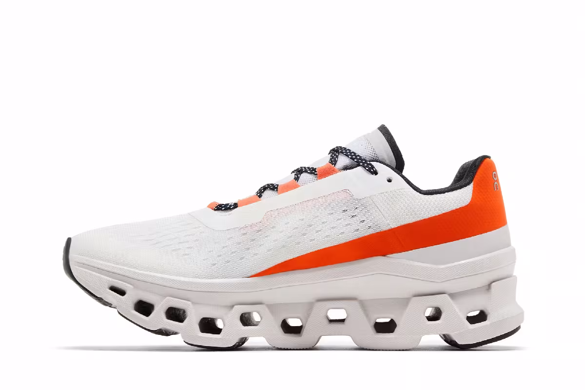 Women's Cloudmonster Undyed White Flame, view 4