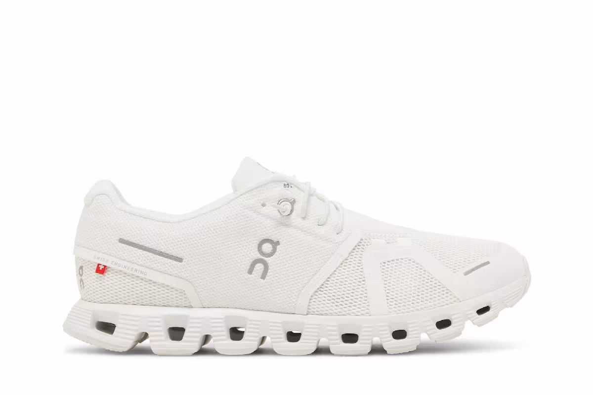 ON Women's Cloud 5 All White, view 2