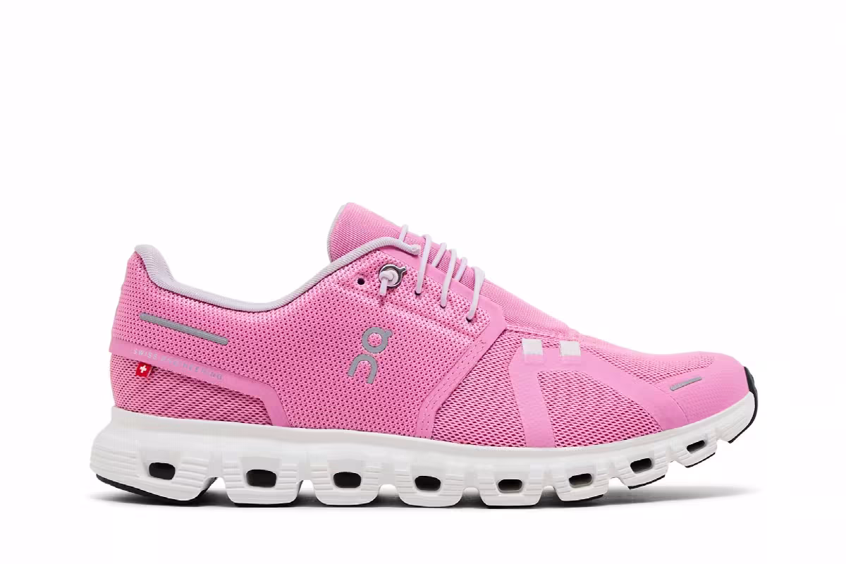 ON Women's Cloud 6 Raspberry White, view 2