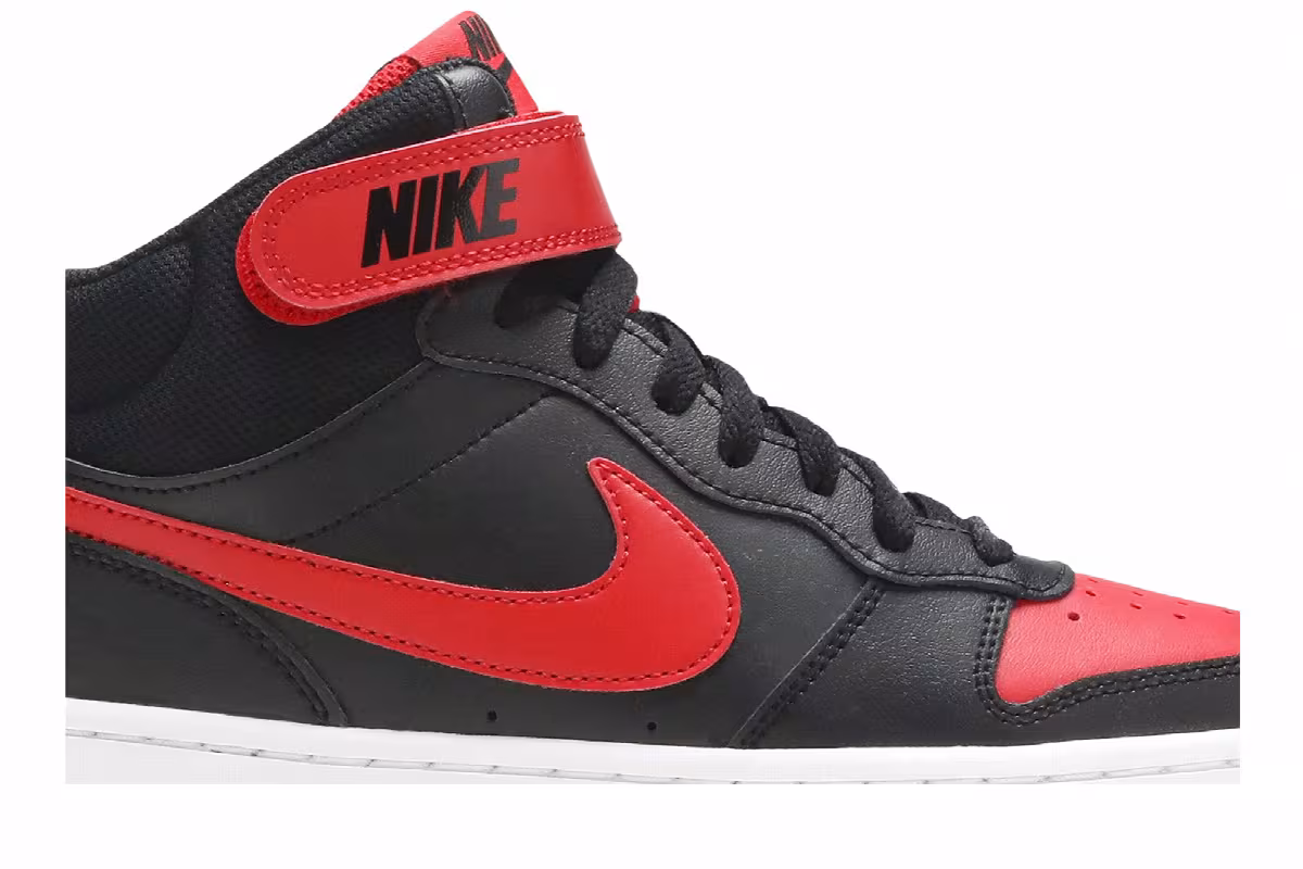 Nike Court Borough Mid 2 GS Bred, view 3
