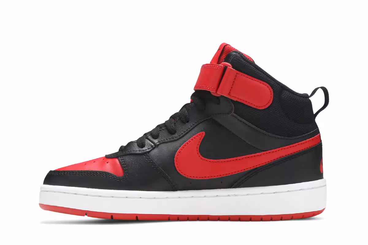 Nike Court Borough Mid 2 GS Bred, view 4