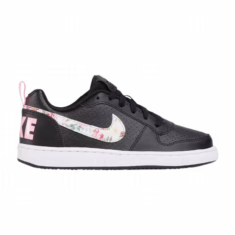 Nike Court Borough Low VF GS 'Floral Swoosh - Black'