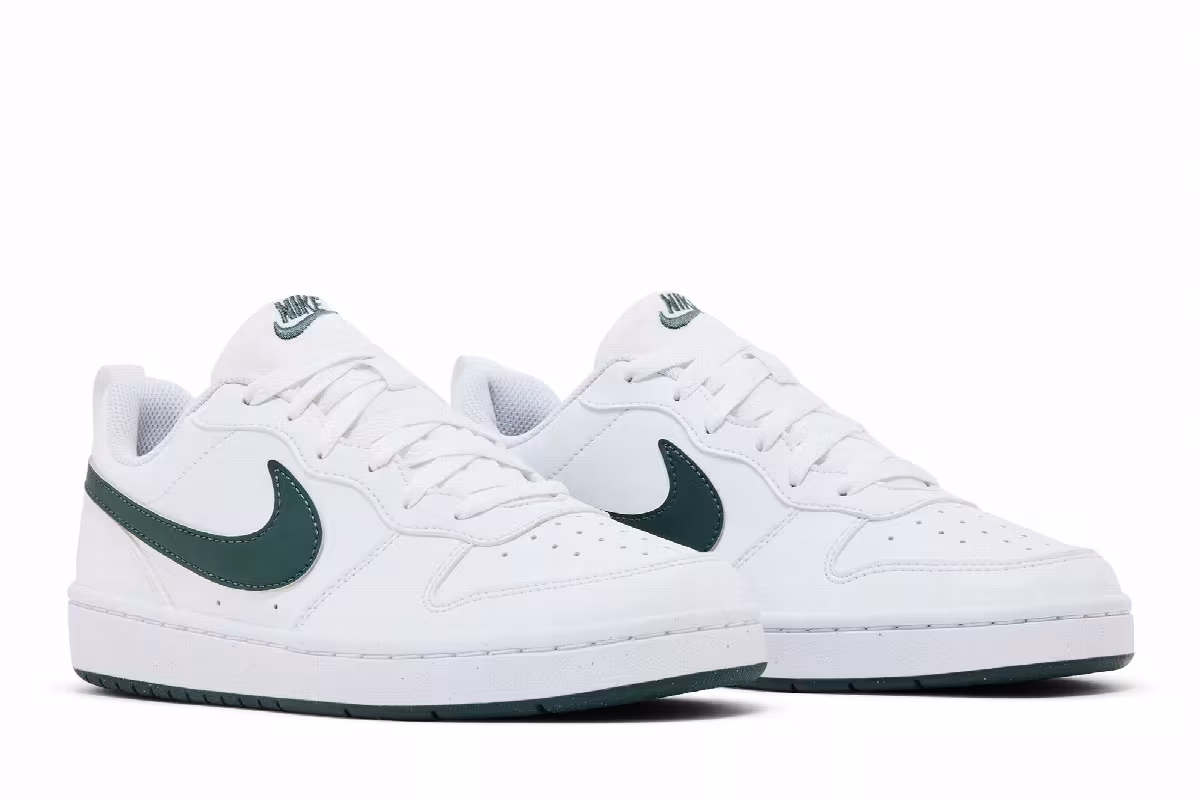 Nike Court Borough Low Recraft GS White Vintage Green, view 9