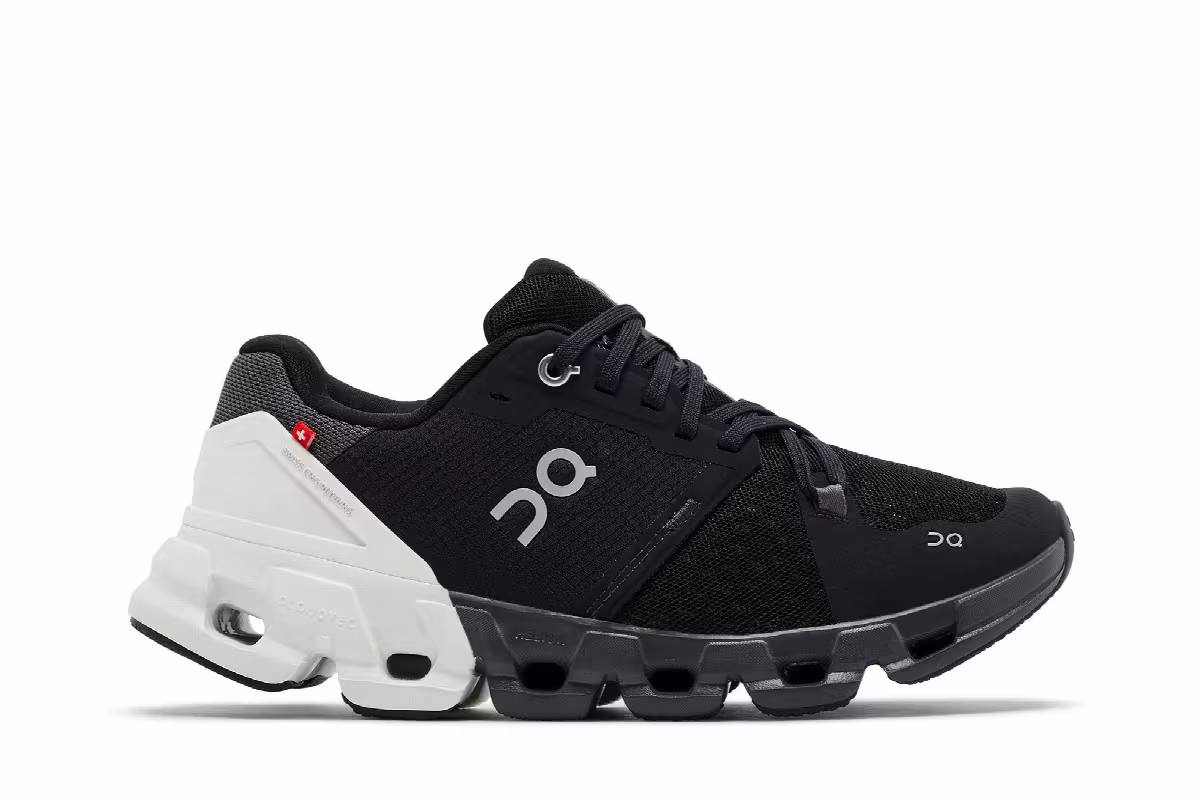 ON Women's Cloudflyer 4 Wide Black White, view 2