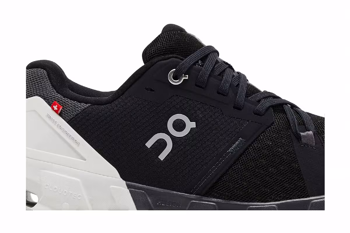 ON Women's Cloudflyer 4 Wide Black White, view 3