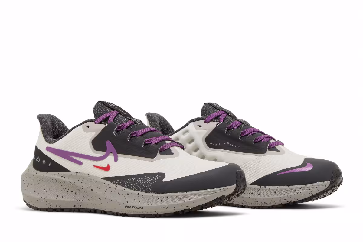 Nike Women's Air Zoom Pegasus 39 Shield Light Bone Vivid Purple, view 9