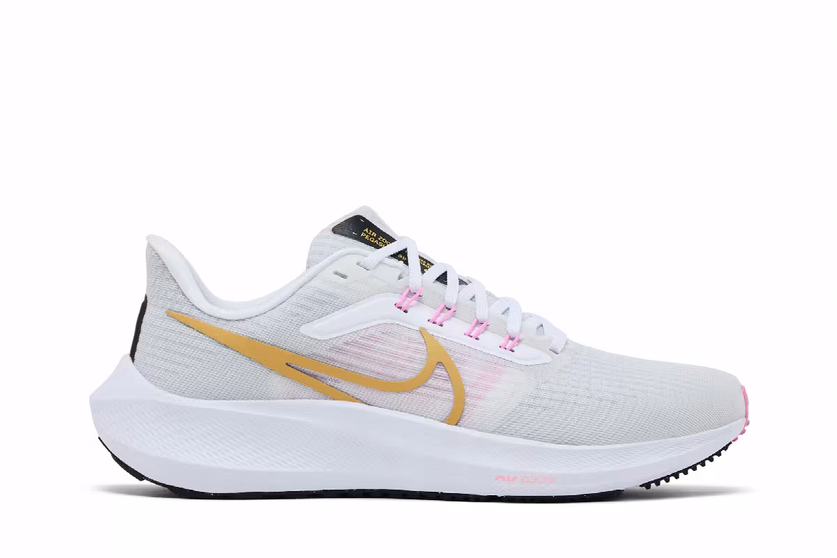Nike Women's Air Zoom Pegasus 39 White Gold Pink, view 2