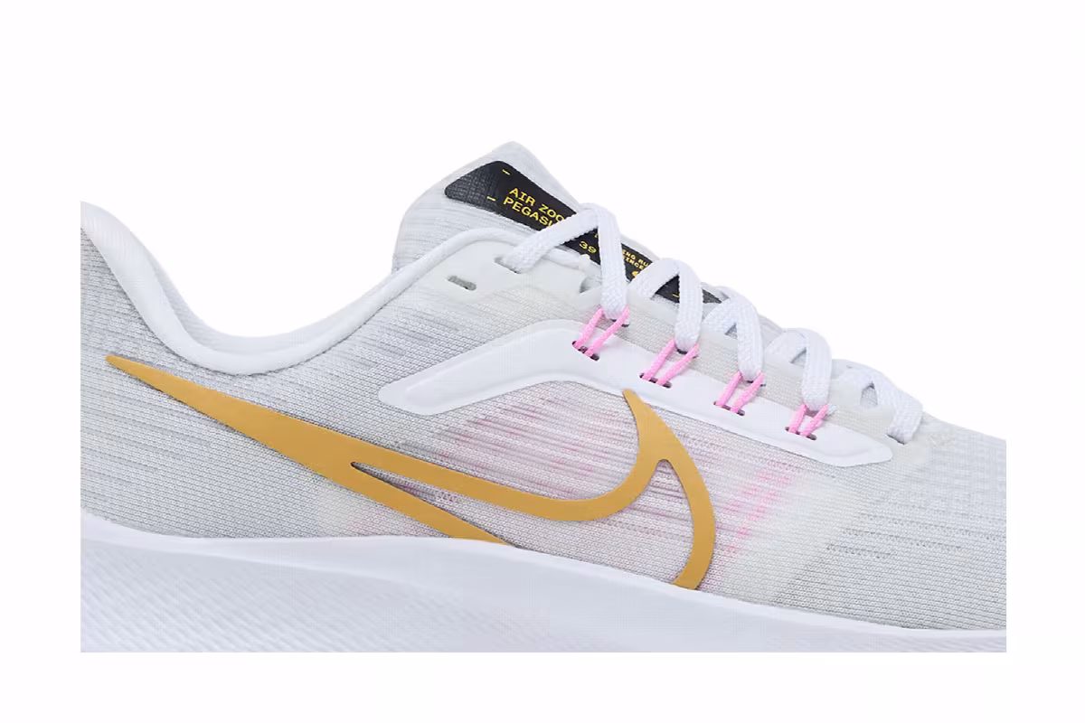 Nike Women's Air Zoom Pegasus 39 White Gold Pink, view 3