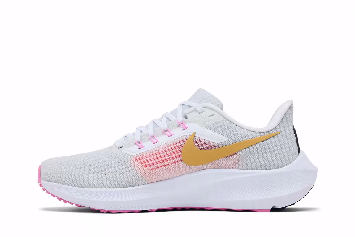 Nike Women's Air Zoom Pegasus 39 White Gold Pink, view 4