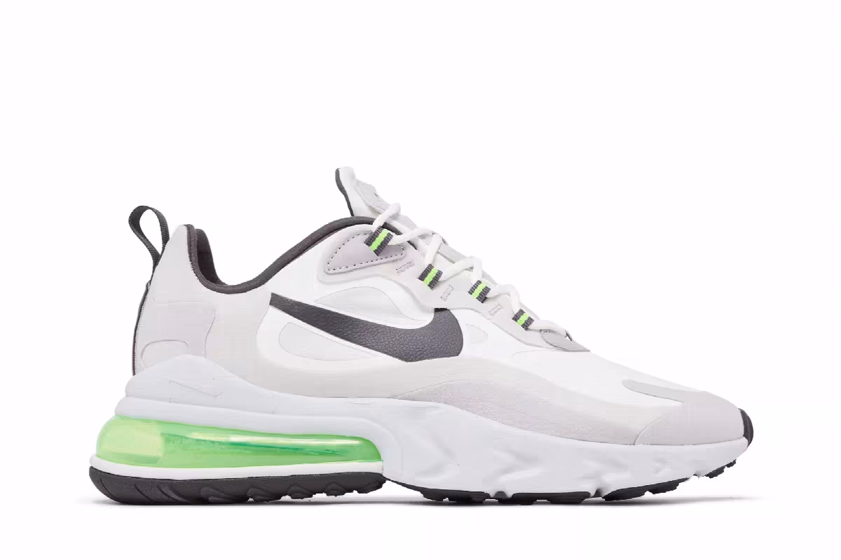 Nike Air Max 270 React White Grey Electric Green, view 2