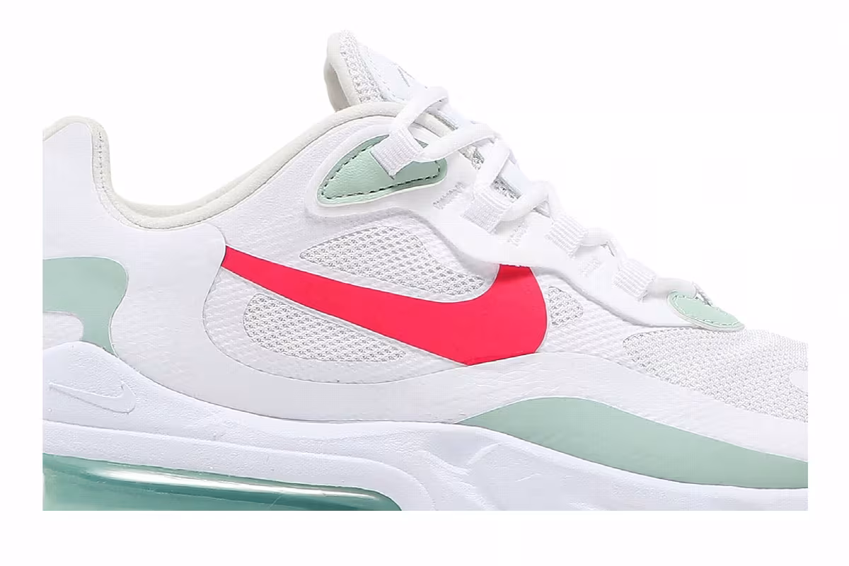 Nike Women's Air Max 270 React White Pistachio Crimson, view 3