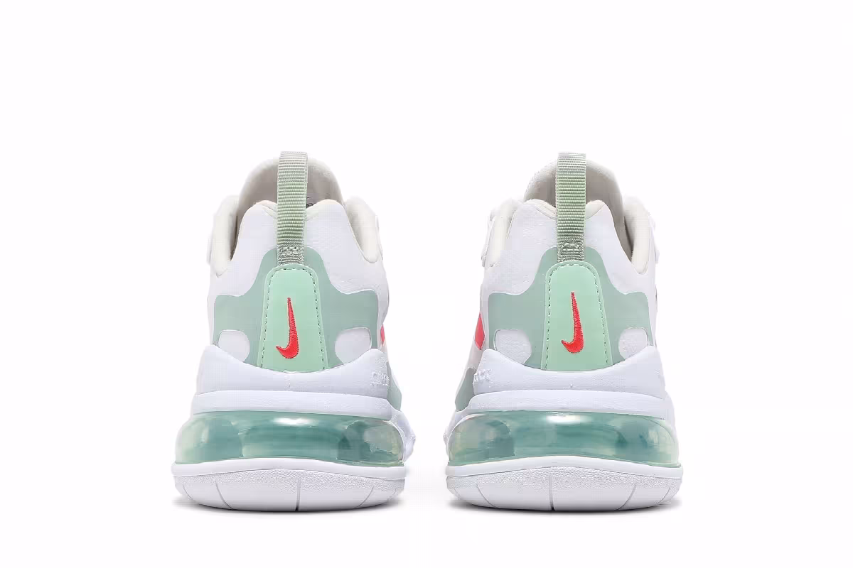 Nike Women's Air Max 270 React White Pistachio Crimson, view 7