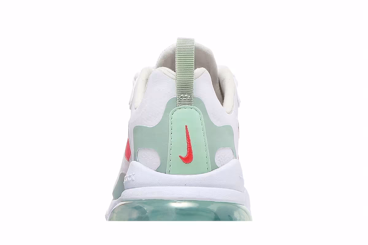 Nike Women's Air Max 270 React White Pistachio Crimson, view 8