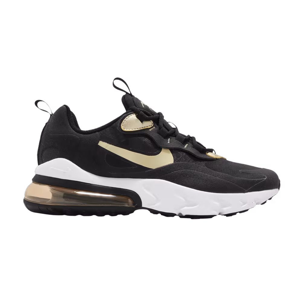 Nike Air Max 270 React GS Black Metallic Gold Star
