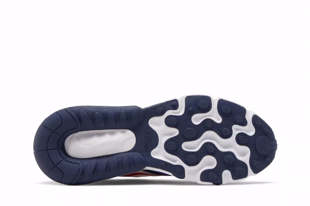 Nike Air Max 270 React GS White Midnight Navy Red, view 5