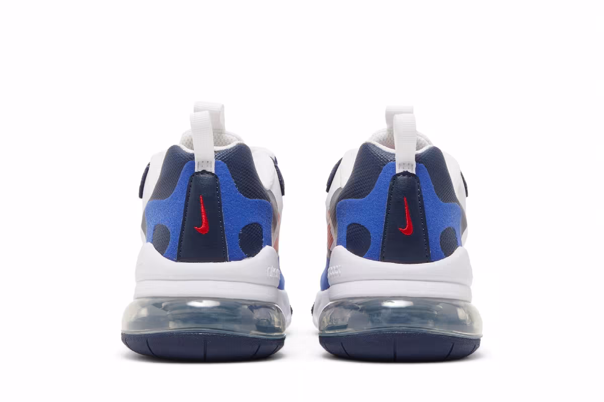 Nike Air Max 270 React GS White Midnight Navy Red, view 7