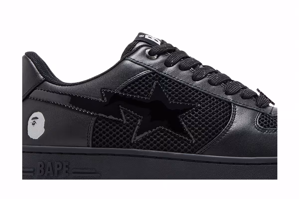 GOAT Exclusive Women's Bapesta Black, view 3