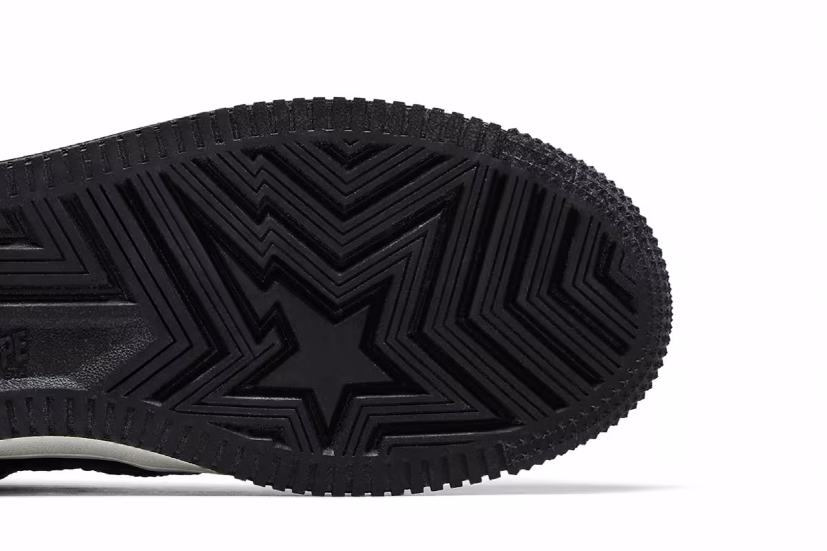Neighborhood x Bapesta Black Crocodile & Ostrich, view 6