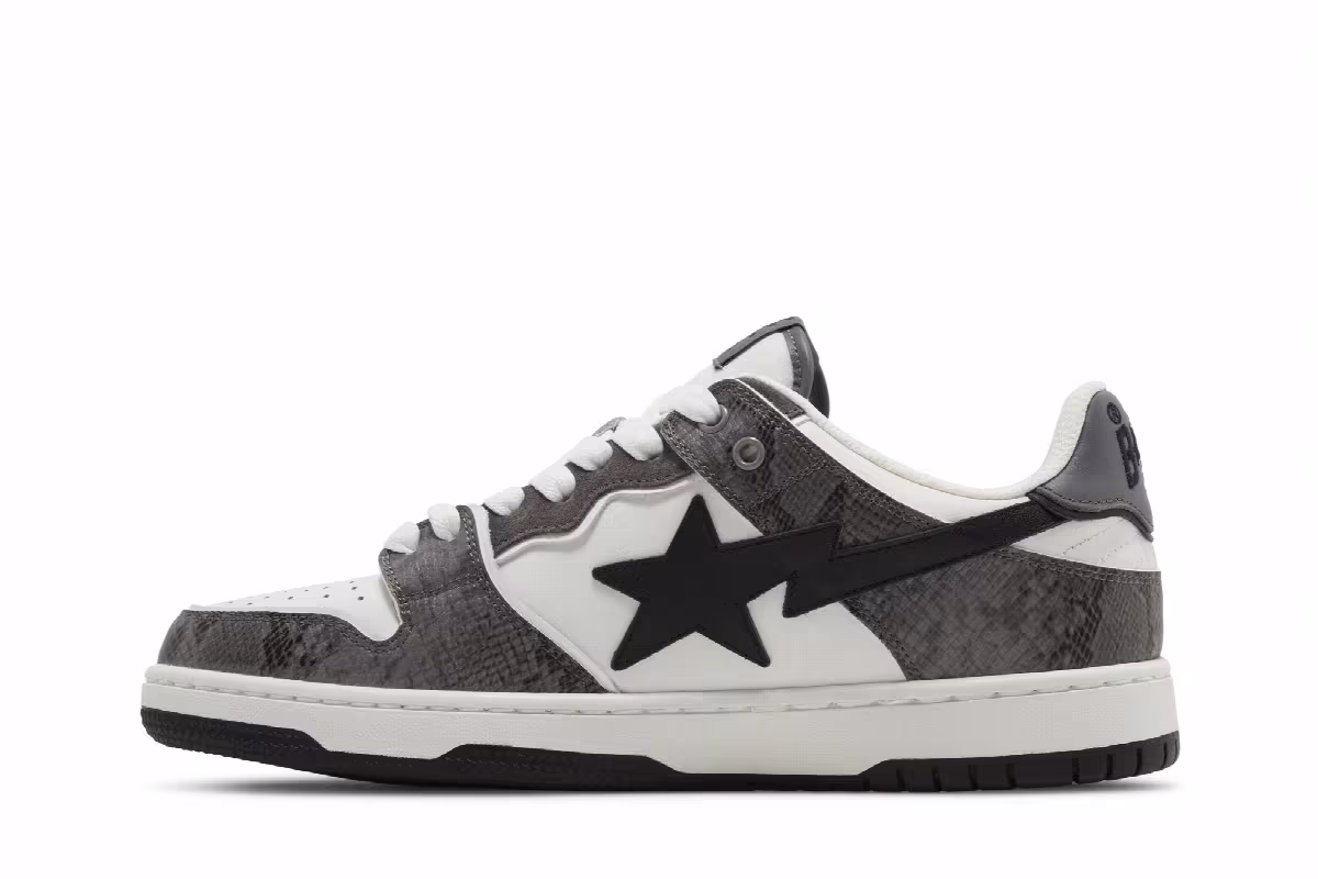 BAPE Sk8 Sta #1 Black Snakeskin, view 4