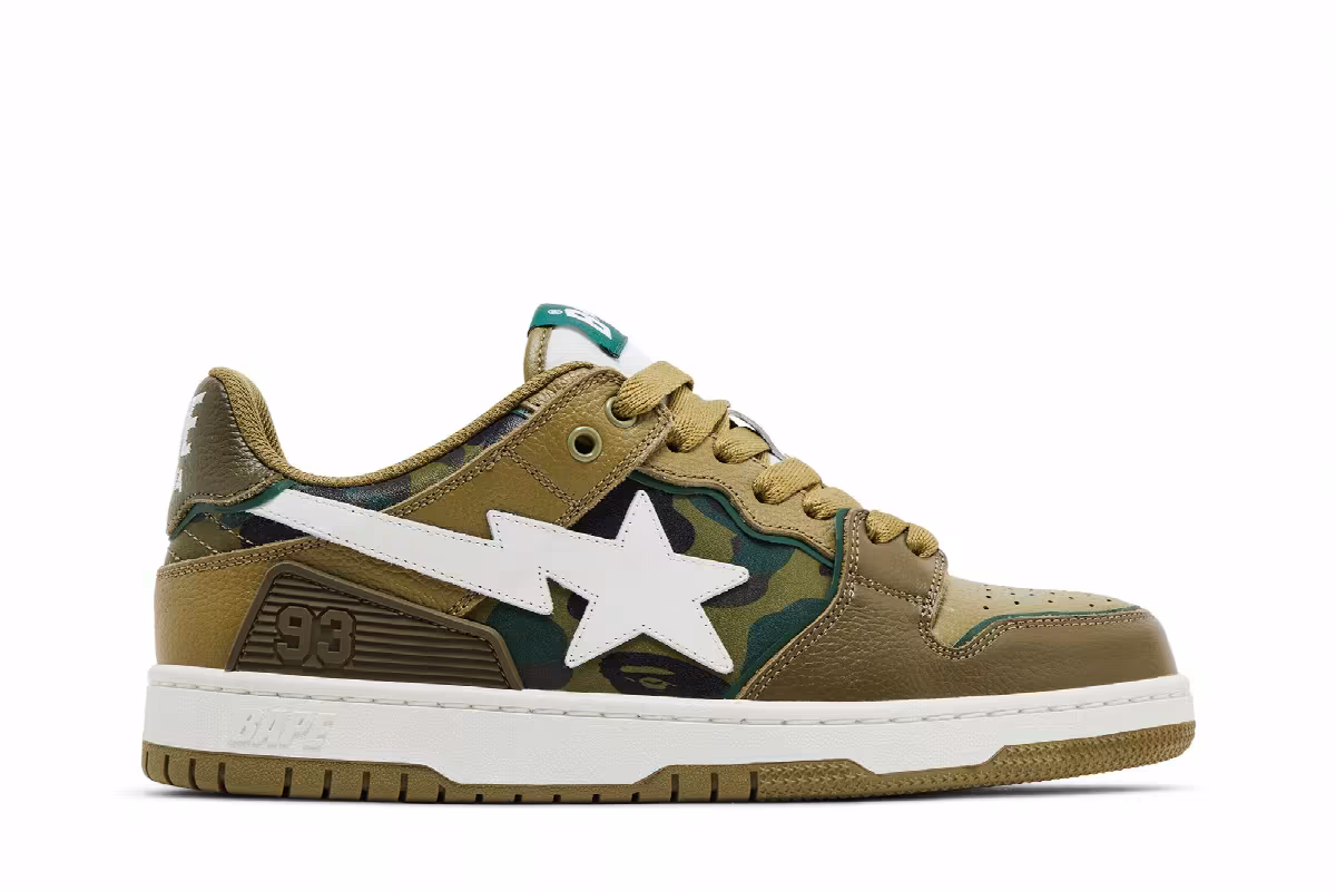 BAPE Sk8 Sta #4 M1 Olive Drab, view 2