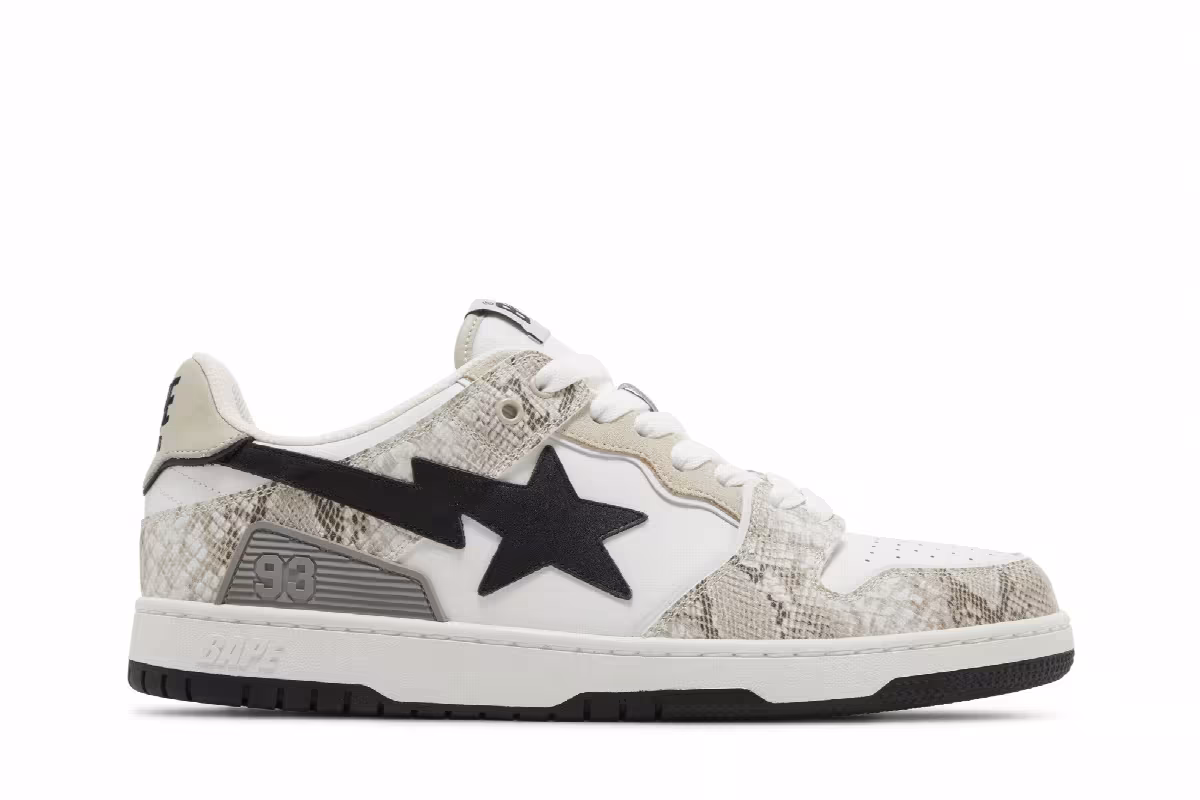 BAPE Sk8 Sta #1 Beige Snakeskin, view 2
