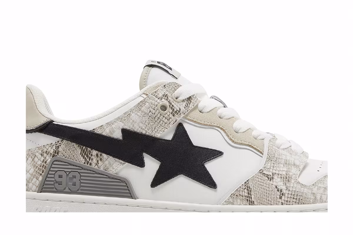 BAPE Sk8 Sta #1 Beige Snakeskin, view 3