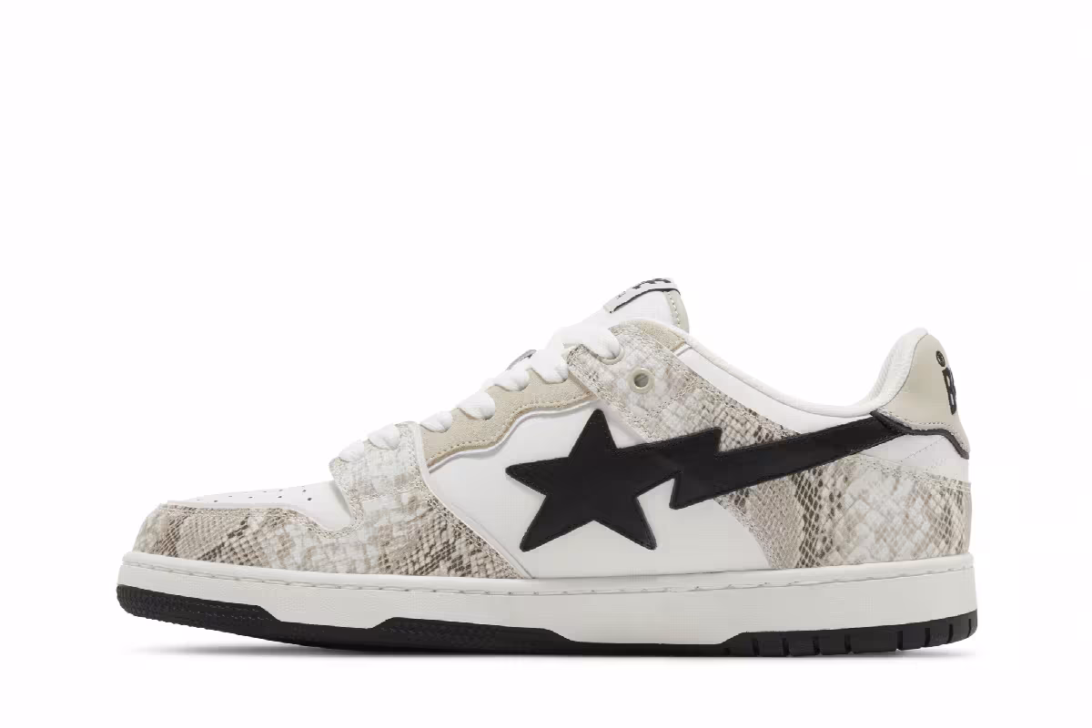 BAPE Sk8 Sta #1 Beige Snakeskin, view 4