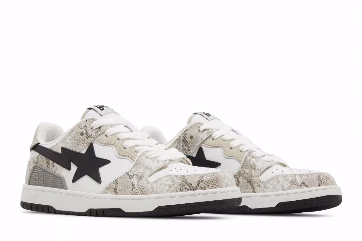 BAPE Sk8 Sta #1 Beige Snakeskin, view 9