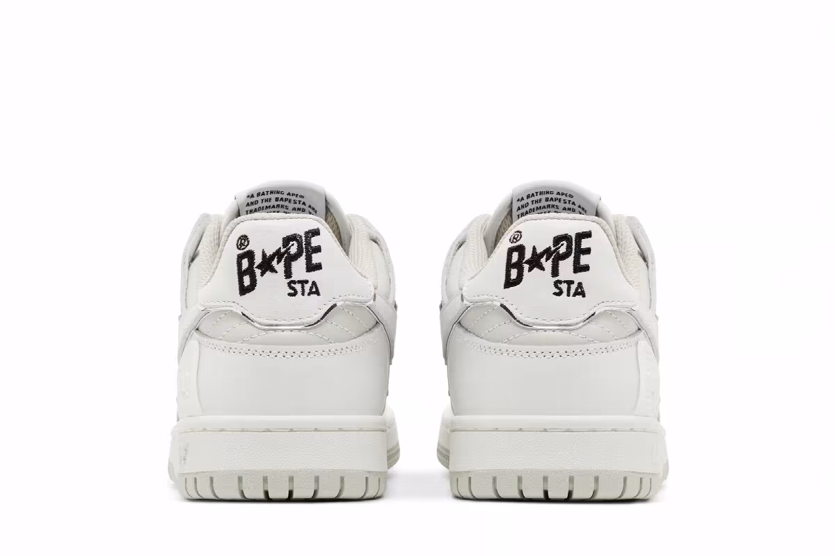 BAPE Women's Sk8 Sta #3 L White Silver, view 7